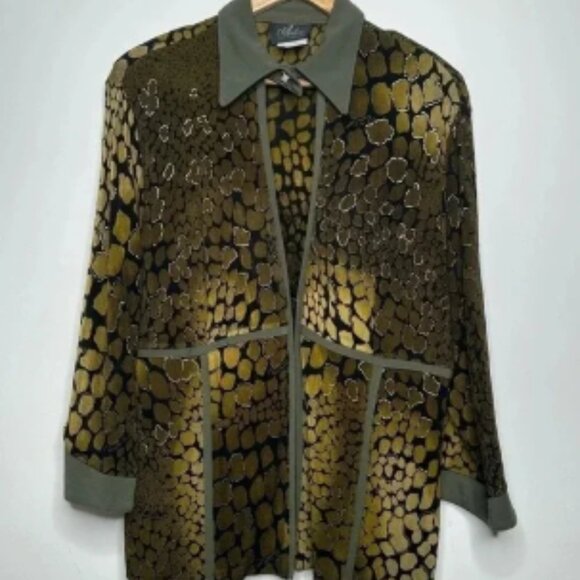 Artex Collection Crocodile Reptile Print Cardigan Blouse Size XXL - Picture 1 of 7